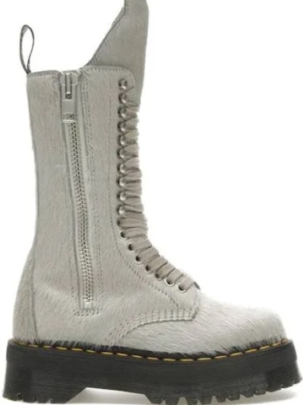 1918 Rick Owens Hair On Lace Up Platform Boots